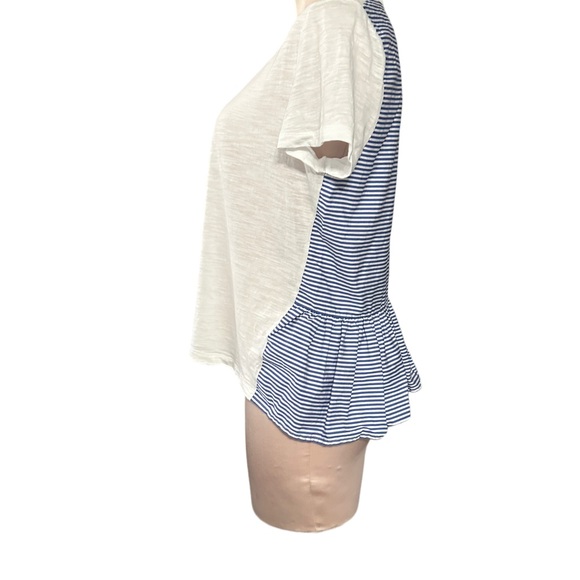 Kate Spade shirt ruffled striped back. Blue and white stripes. Size M - Picture 4 of 7